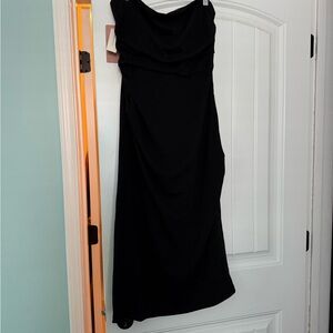 BHLDN Hayden Strapless Stretch Crepe Midi Dress x Anthropologie